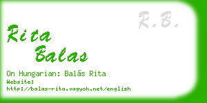 rita balas business card